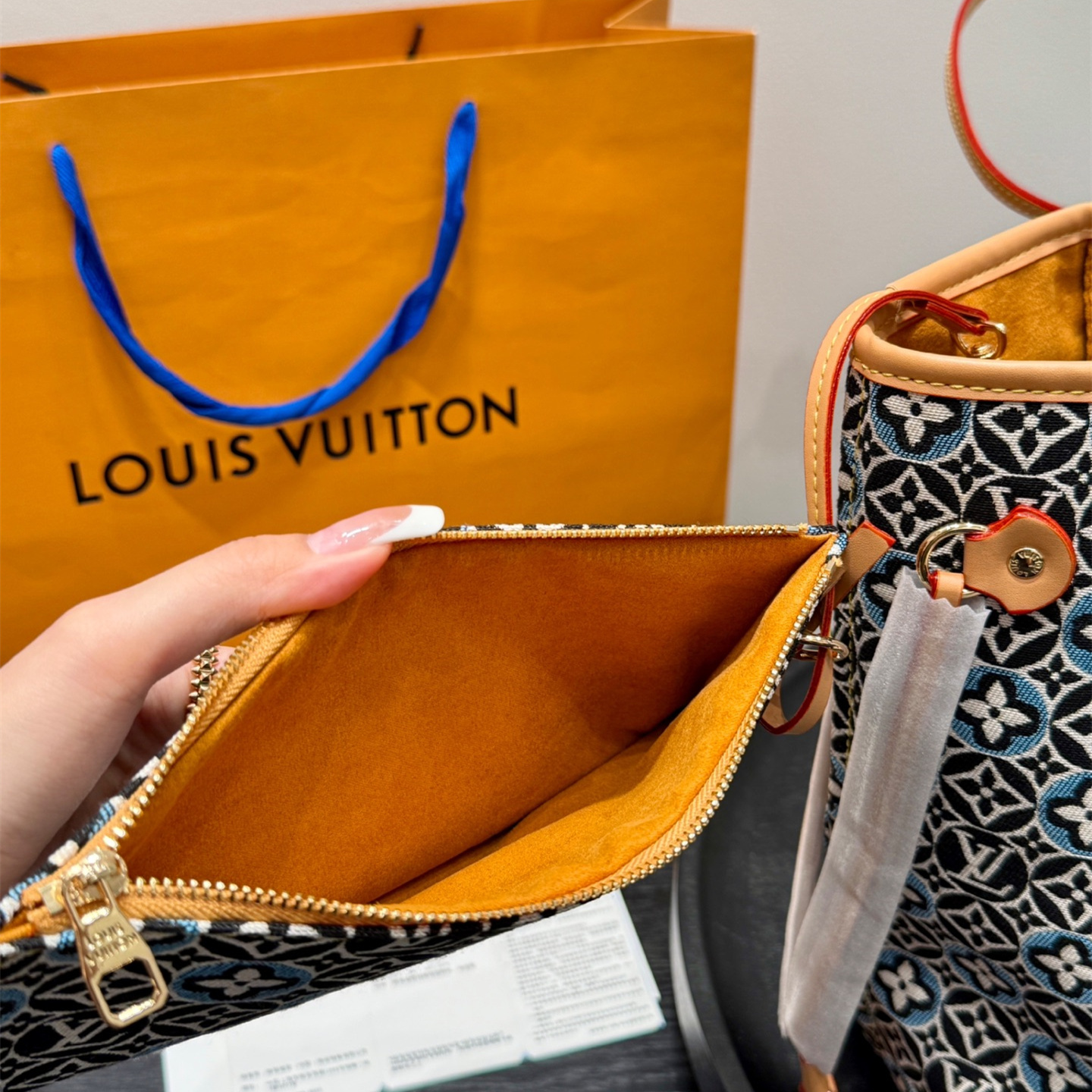 ルイ ヴィトン ( Louis Vuitton)デニム 手提げ バッグ 32cm