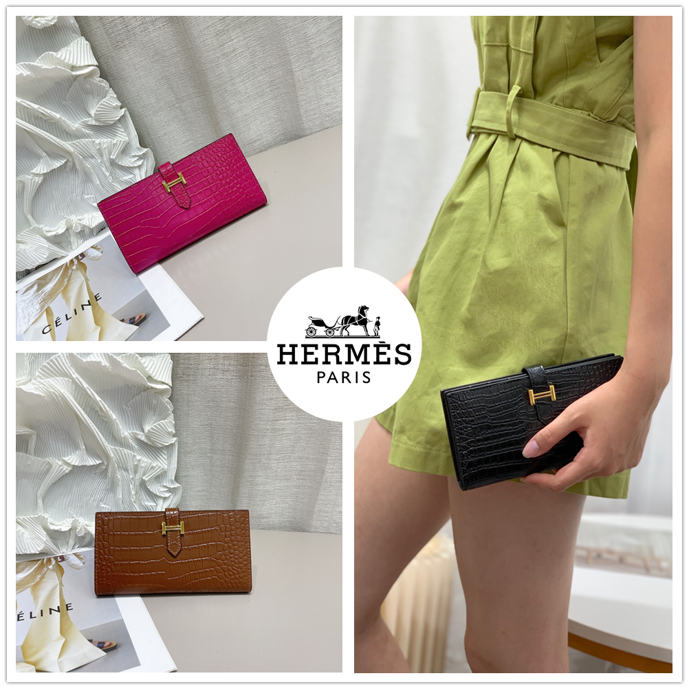 【HERMES】エルメス クロコ 財布 9x17.5cm
