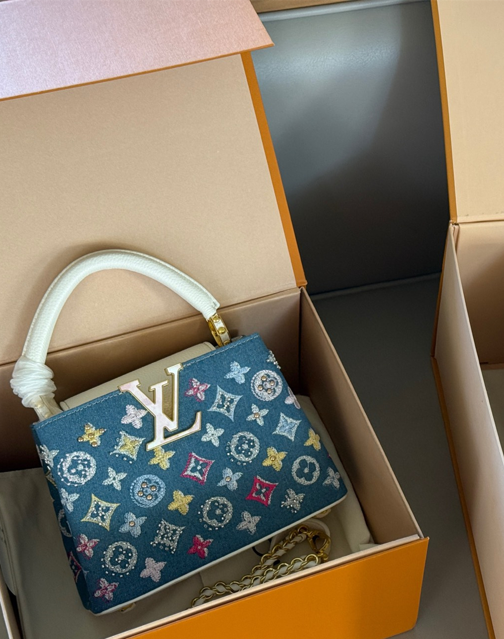 ルイ ヴィトン ( Louis Vuitton)デニム 手提げ バッグ 22cm 28cm