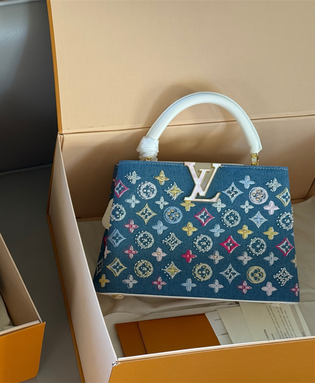 ルイ ヴィトン ( Louis Vuitton)デニム 手提げ バッグ 22cm 28cm
