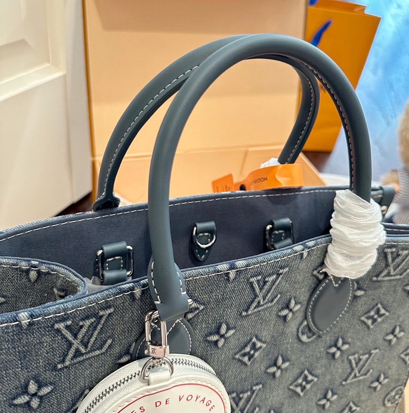 ルイ ヴィトン ( Louis Vuitton)デニム 手持ち バッグ 35cm