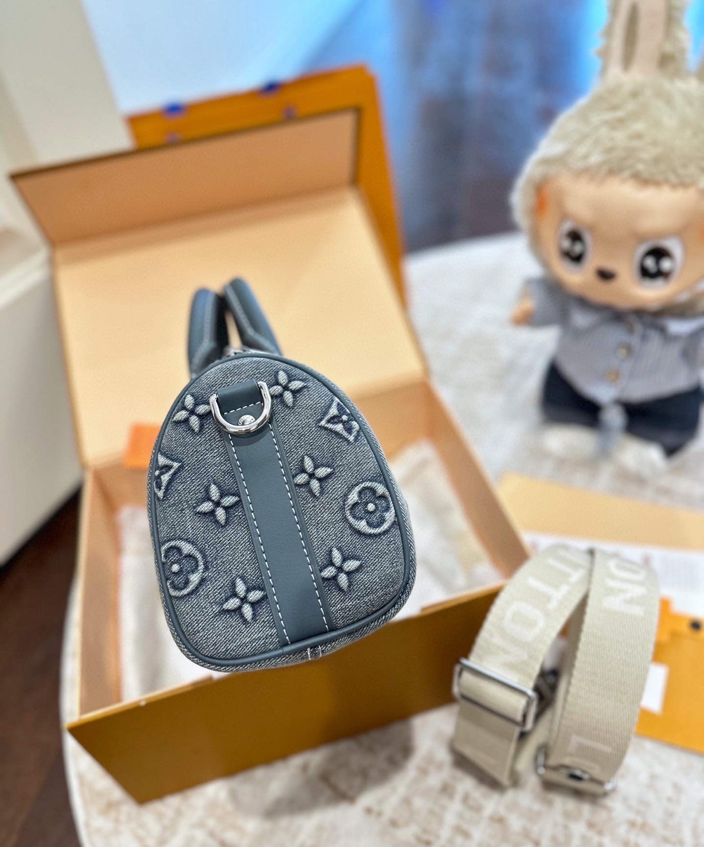 ルイ ヴィトン ( Louis Vuitton)デニム 手提げ バッグ 25cm
