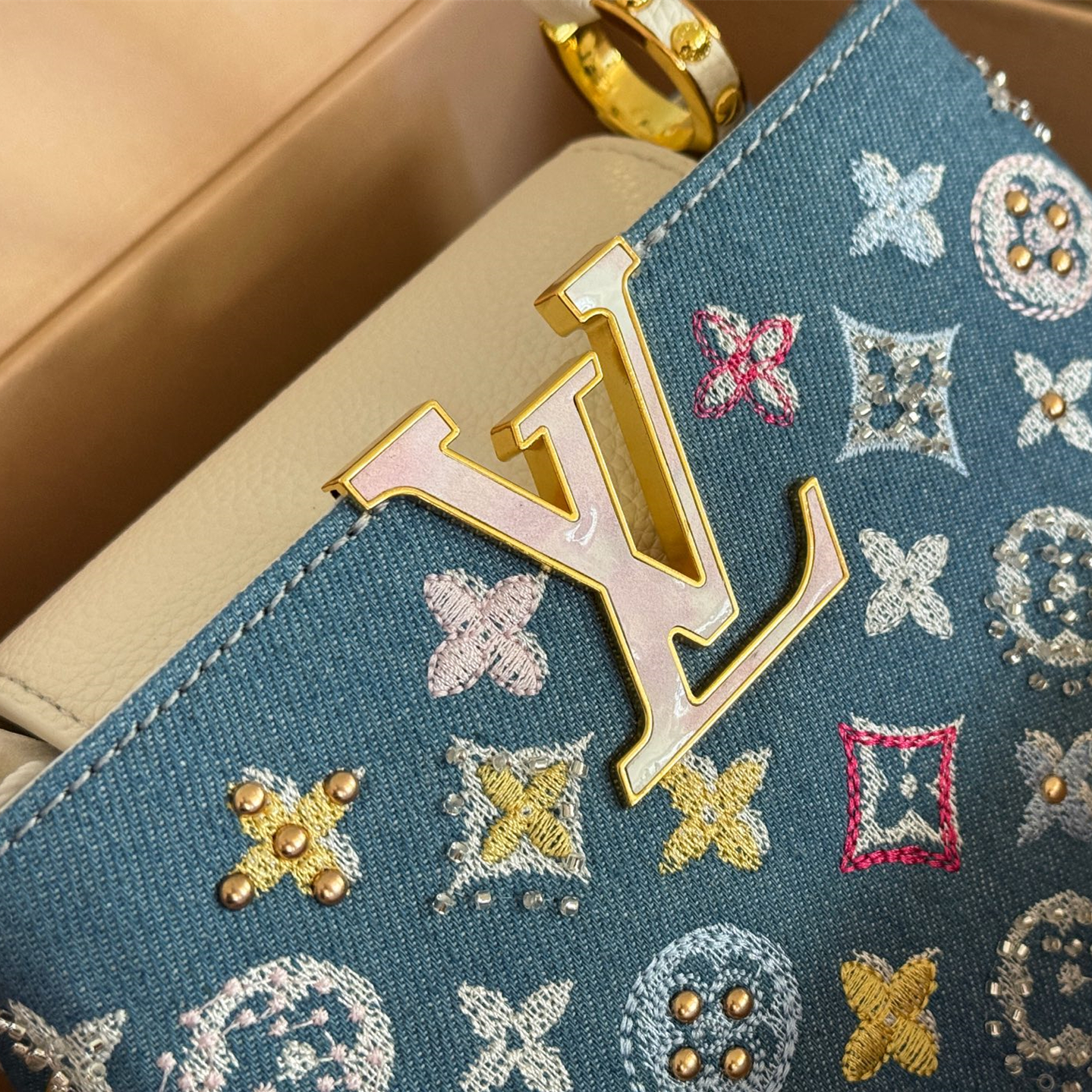 ルイ ヴィトン ( Louis Vuitton)デニム 手提げ バッグ 22cm 28cm