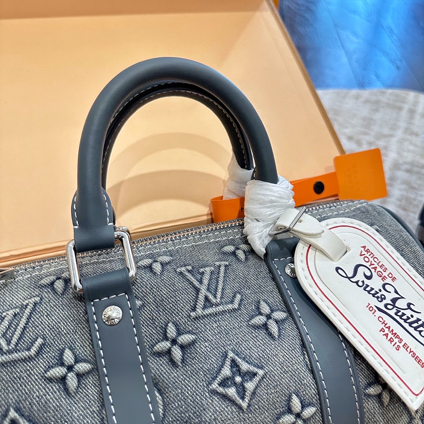 ルイ ヴィトン ( Louis Vuitton)デニム 手提げ バッグ 25cm