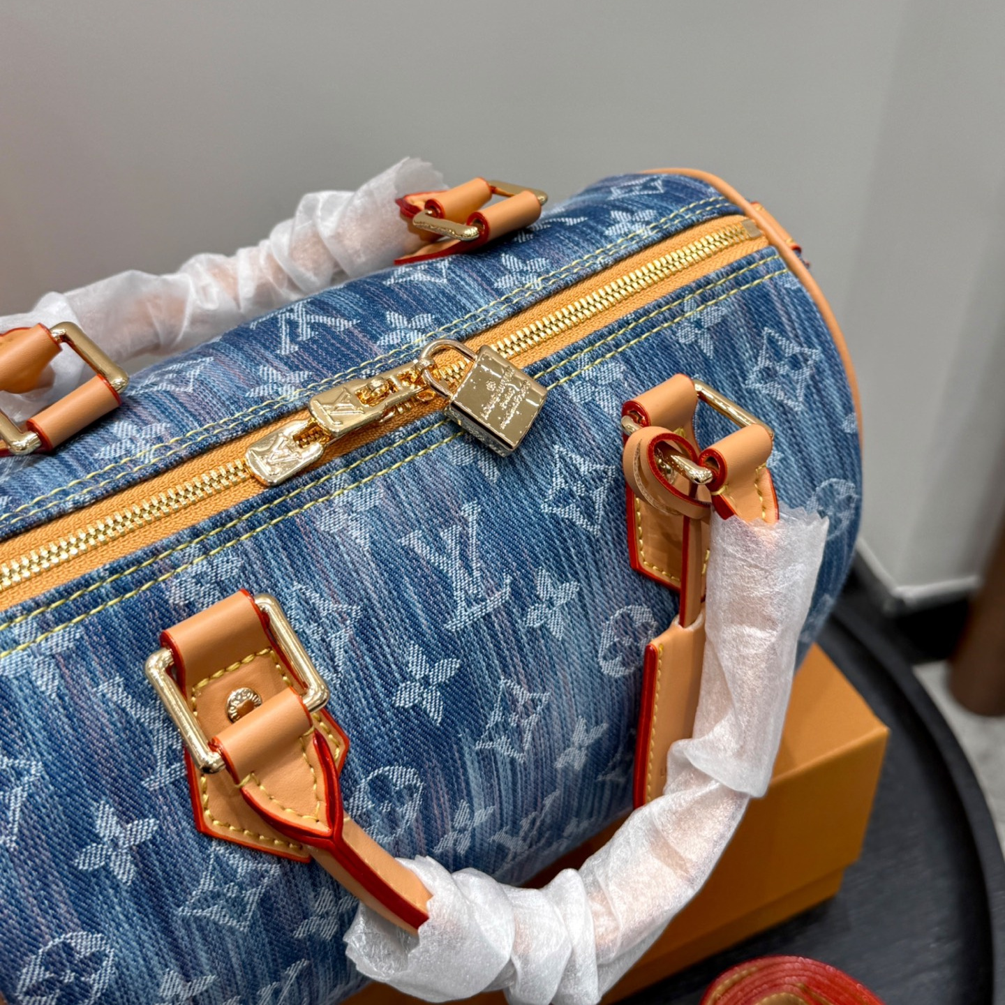 ルイ ヴィトン ( Louis Vuitton)デニム 手提げ バッグ 25x19cm