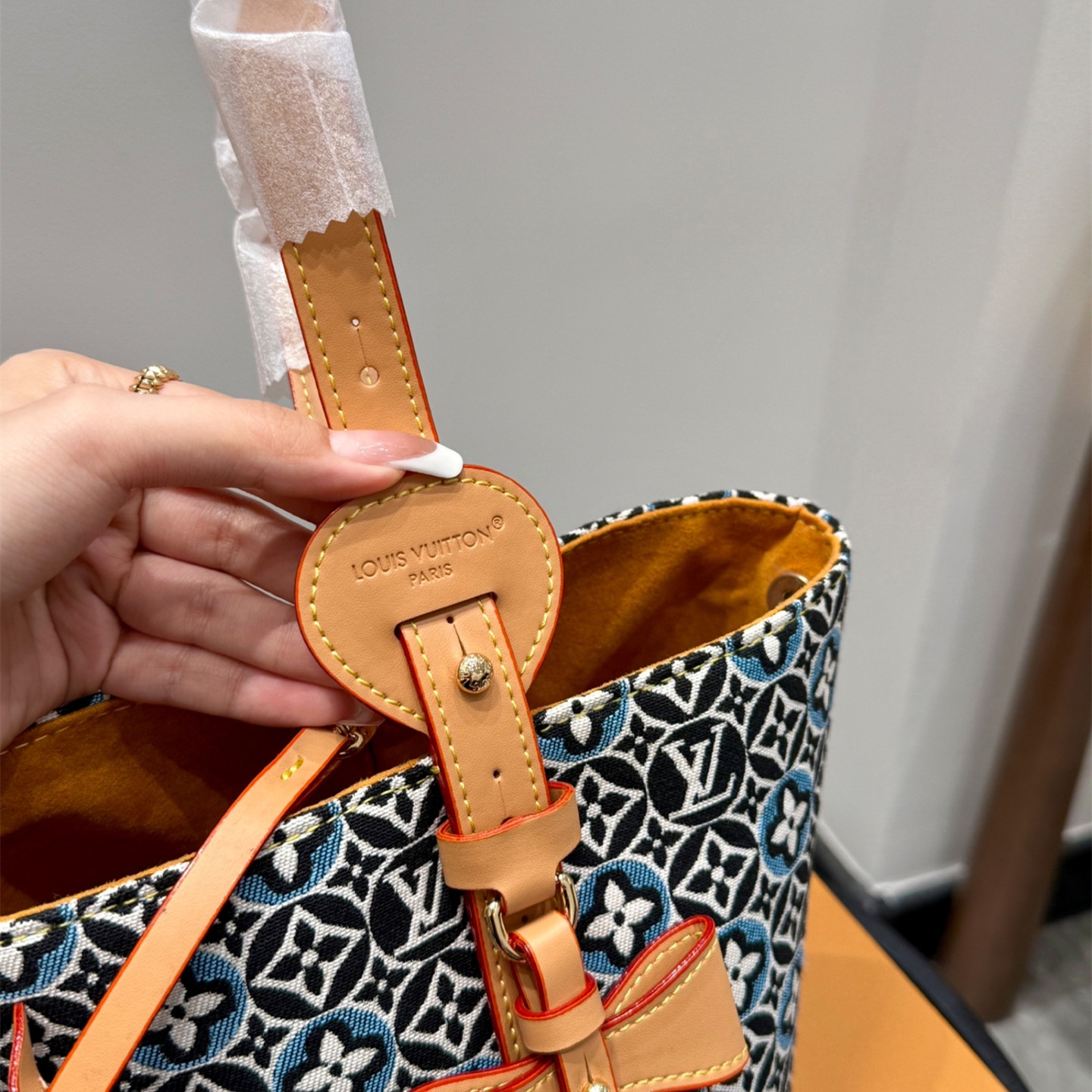 ルイ ヴィトン ( Louis Vuitton)デニム 手提げ バッグ 17x18cm