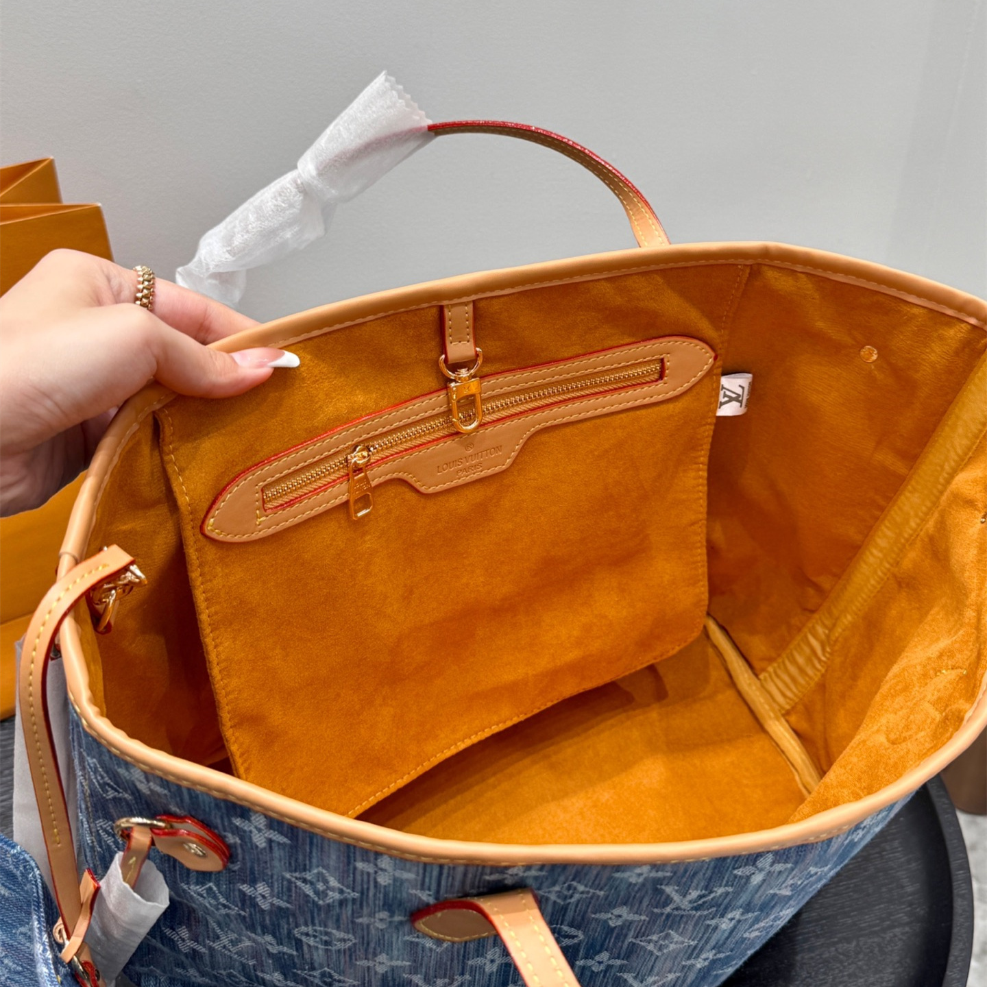 ルイ ヴィトン ( Louis Vuitton)デニム 手提げ バッグ 32cm
