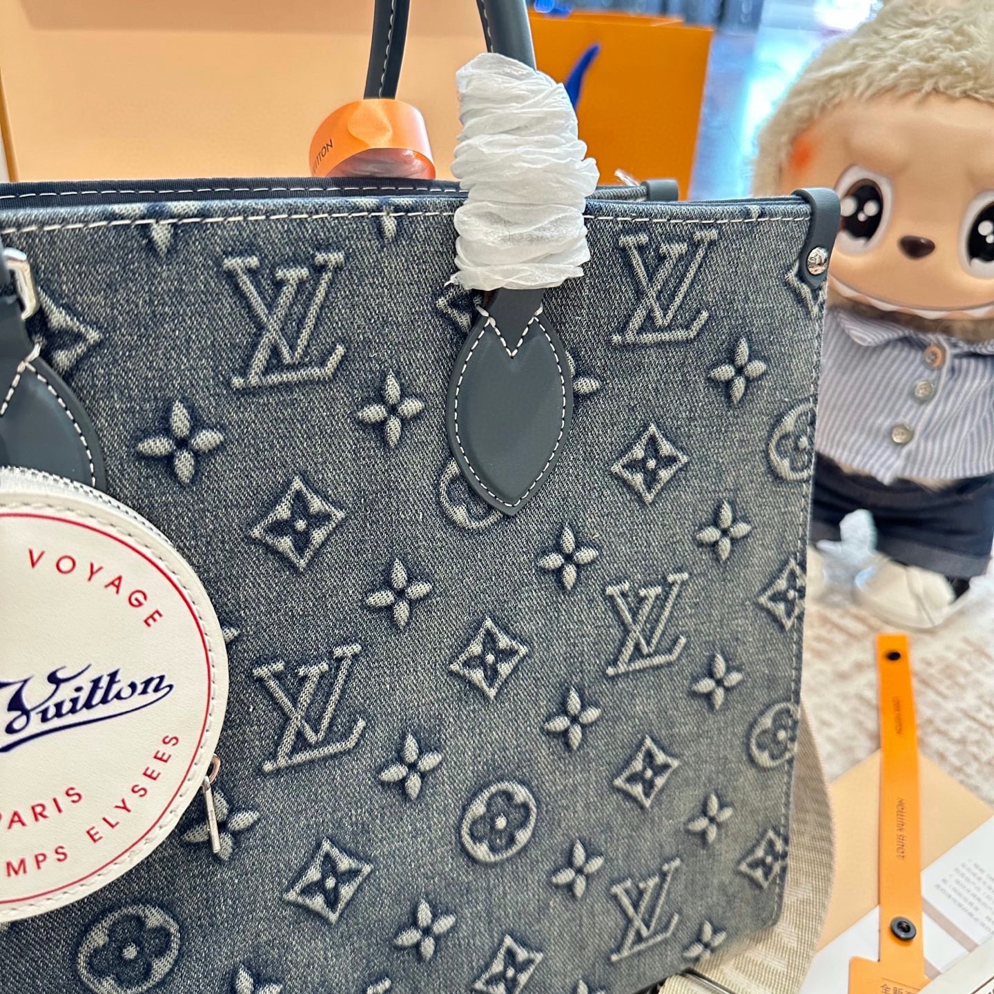 ルイ ヴィトン ( Louis Vuitton)デニム 手持ち バッグ 35cm