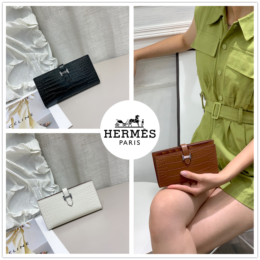 【HERMES】エルメス クロコ 財布 9x17.5cm