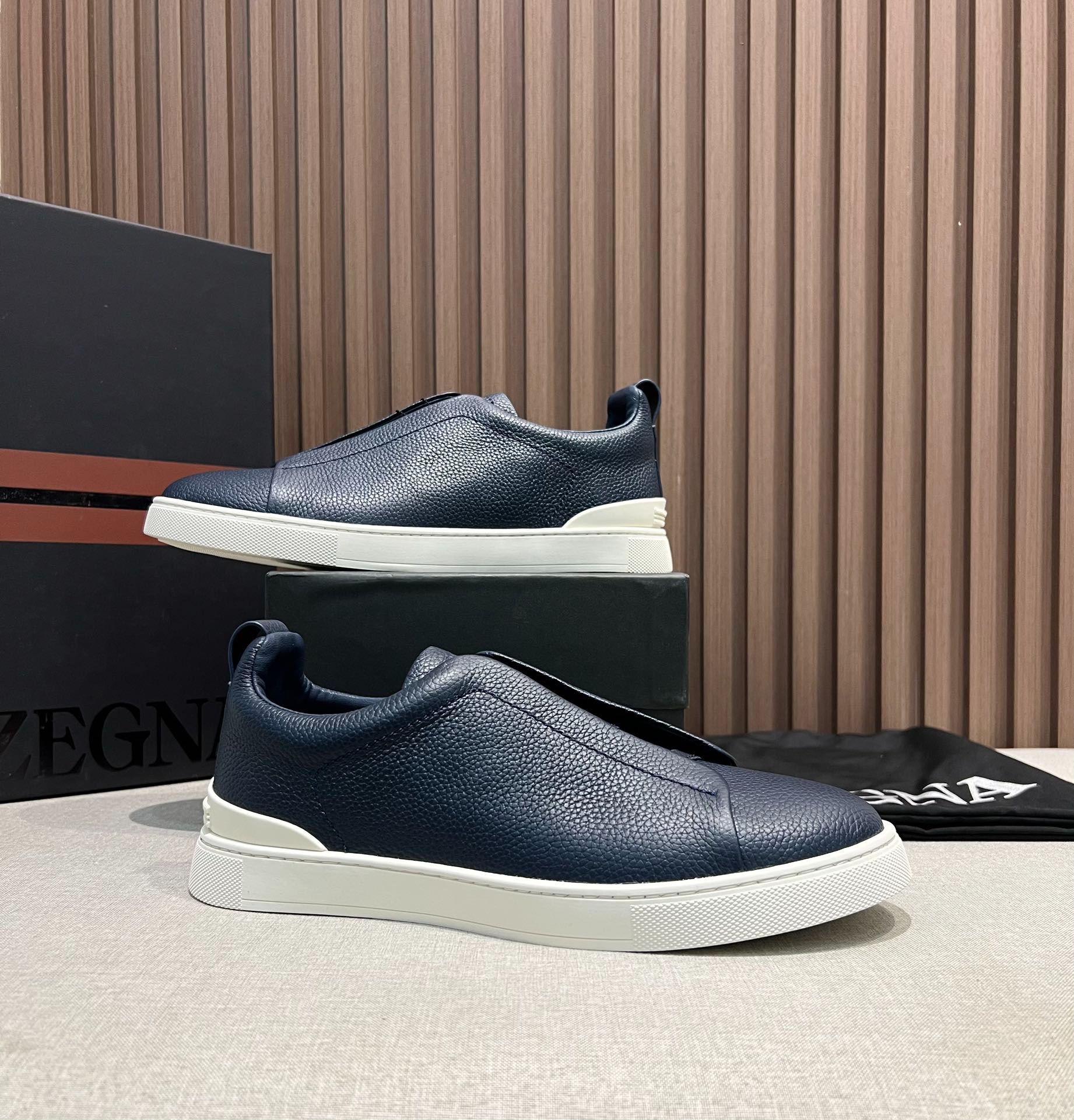 ZEGNA ゼニア ディアスキン Triple Stitch™ Monte スニーカー ブルー