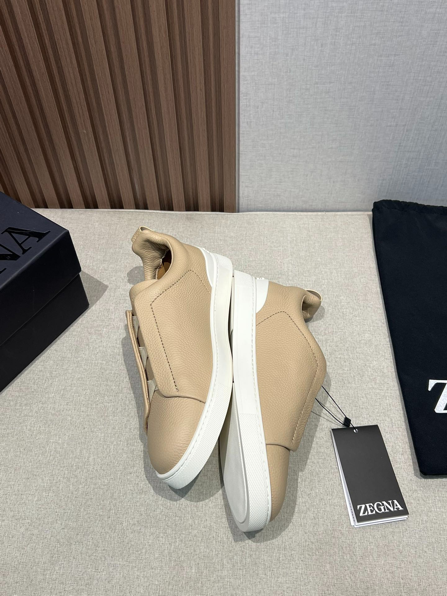 ZEGNA ゼニア ディアスキン Triple Stitch™ Monte スニーカー ライトブラウン