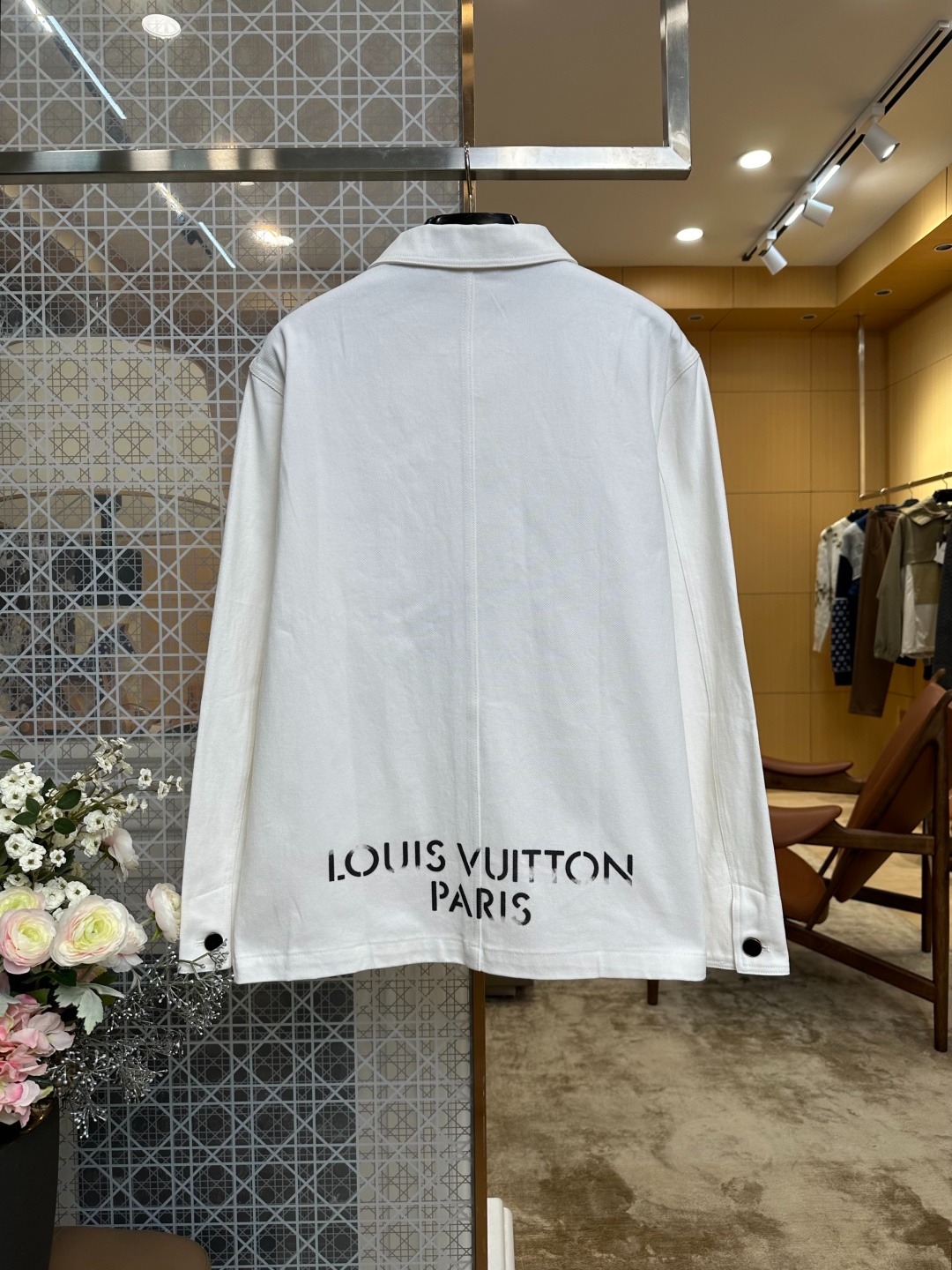 新作 LV FW26 メンズ プリント入りコットン製シングルブレスト長袖シャツ