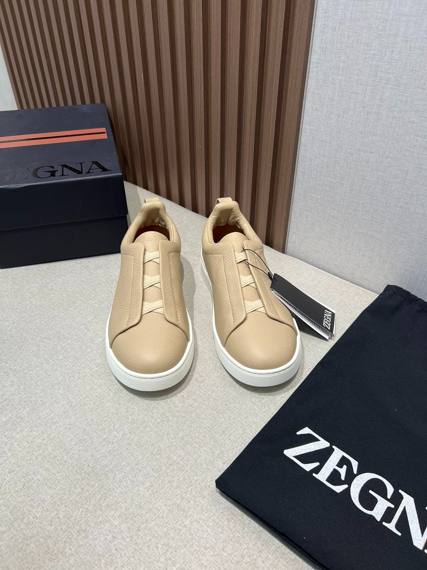 ZEGNA ゼニア ディアスキン Triple Stitch™ Monte スニーカー ライトブラウン