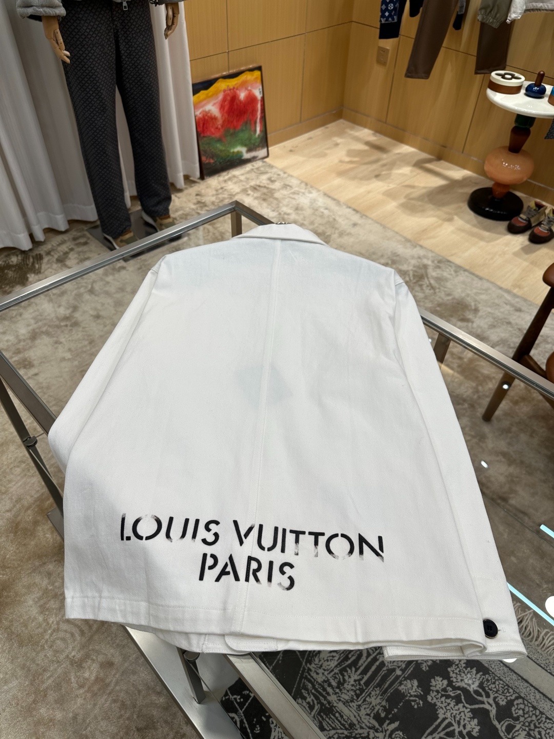 新作 LV FW26 メンズ プリント入りコットン製シングルブレスト長袖シャツ