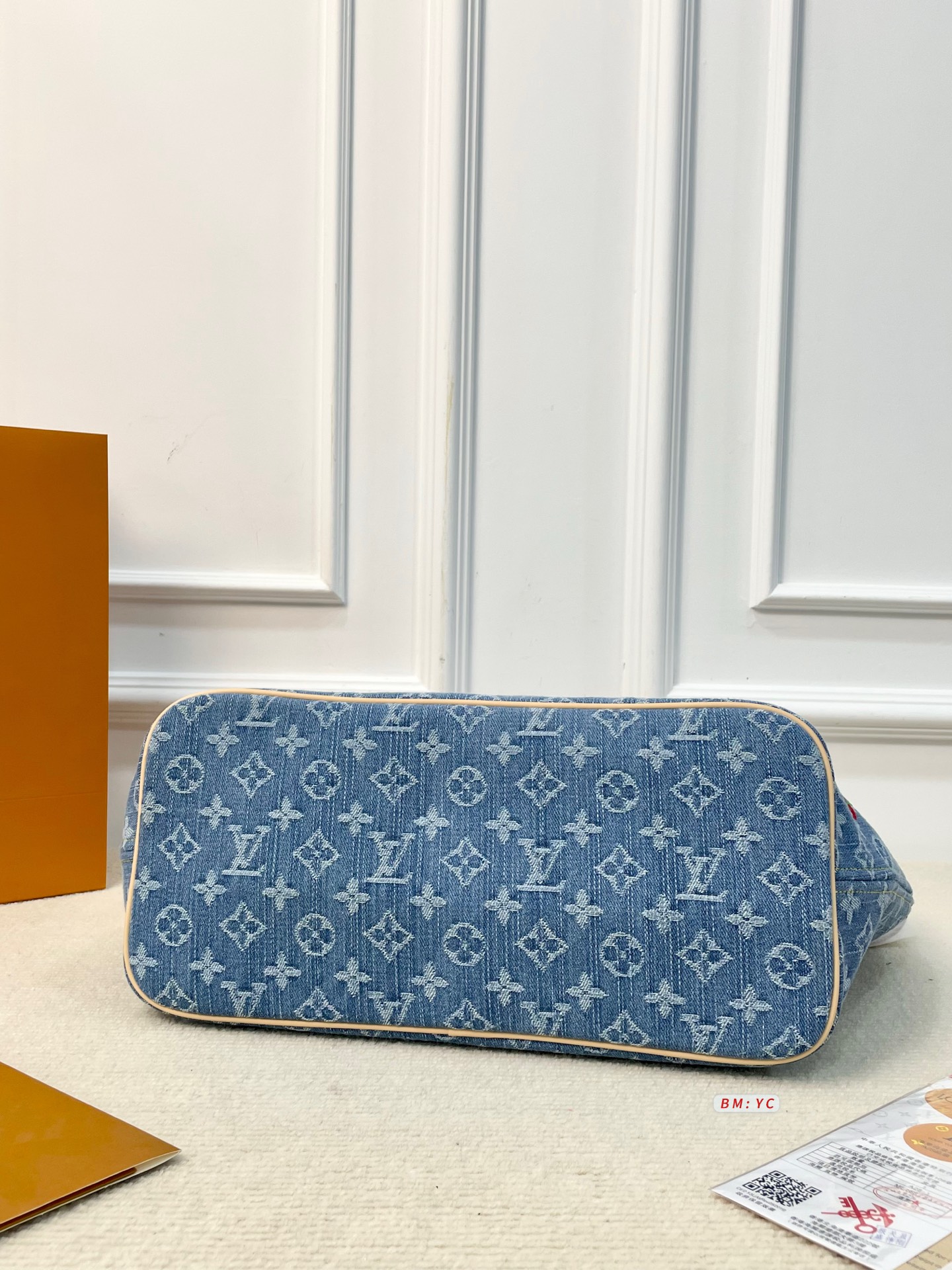 ルイ ヴィトン ( Louis Vuitton)デニム 村上 隆 手提げ バッグ 34.5X16X28cm