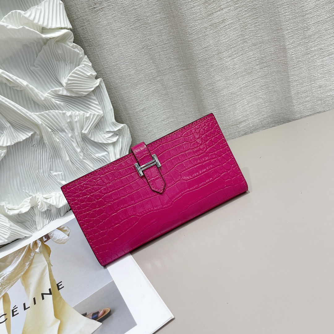 【HERMES】エルメス クロコ 財布 9x17.5cm