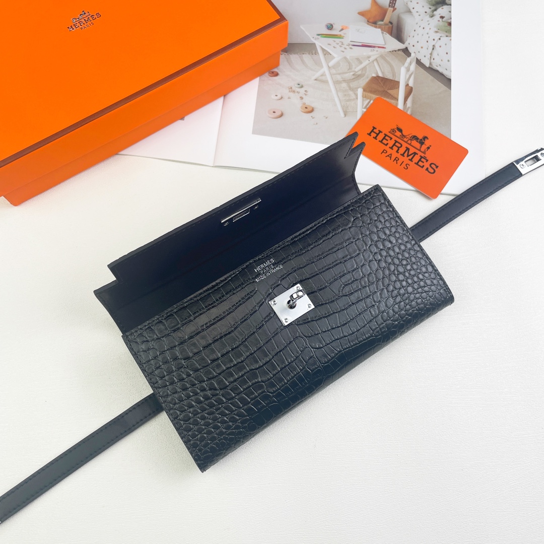 【HERMES】エルメス ケリー クロコ 財布 20x11cm