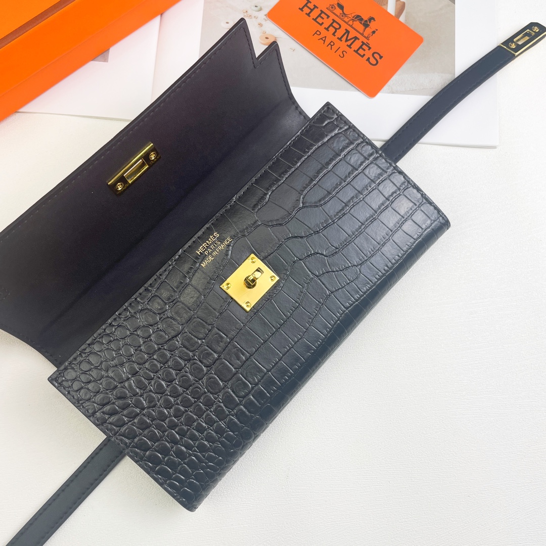 【HERMES】エルメス ケリー クロコ 財布 20x11cm