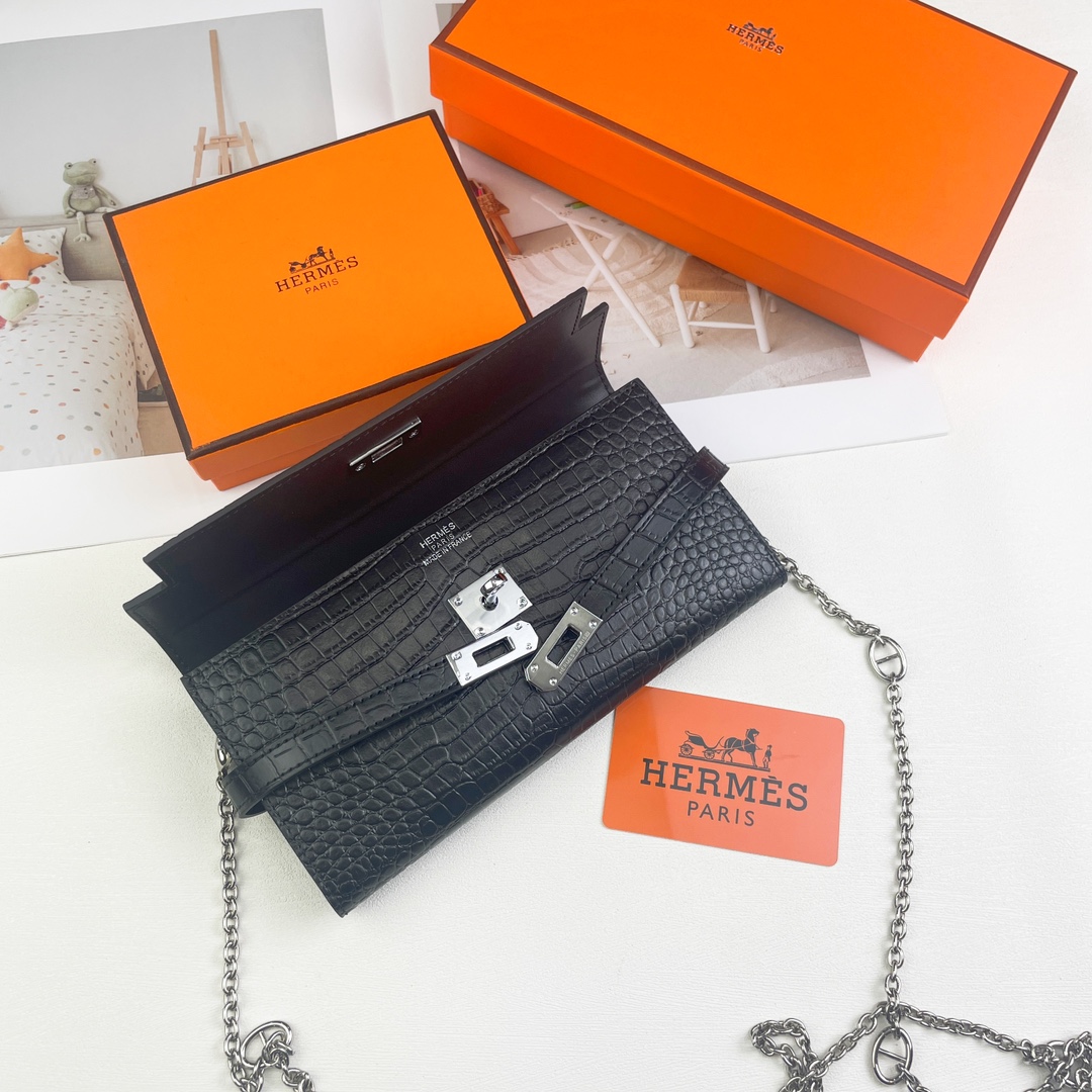 【HERMES】エルメス ケリー クロコ 財布 20x11cm