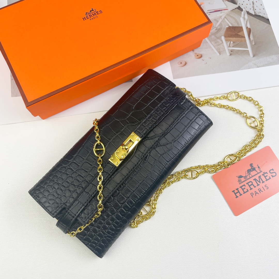 【HERMES】エルメス ケリー クロコ 財布 20x11cm