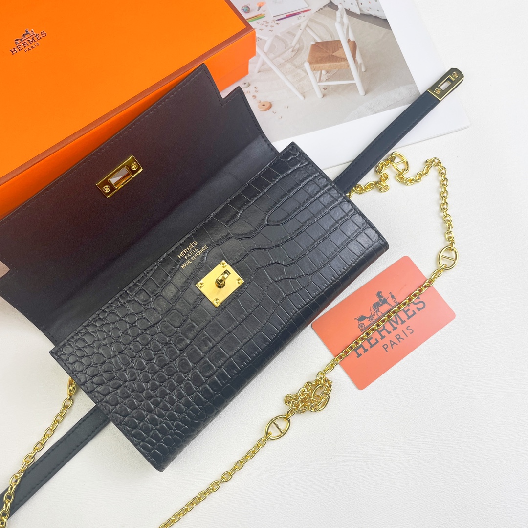 【HERMES】エルメス ケリー クロコ 財布 20x11cm