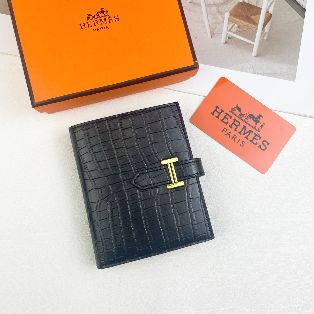 【HERMES】エルメス ミニクロコ 財布 12x9.5cm