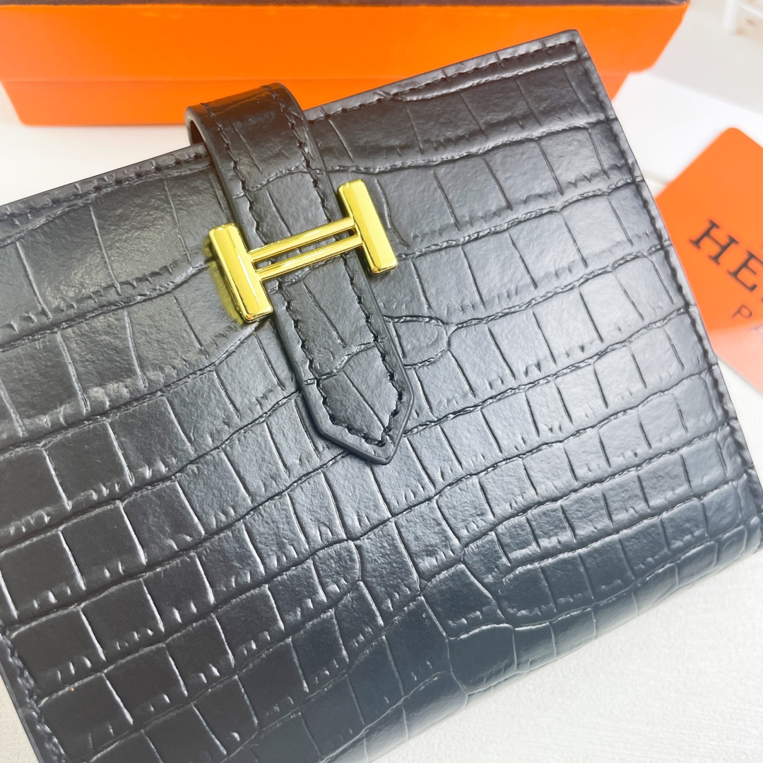 【HERMES】エルメス ミニクロコ 財布 12x9.5cm