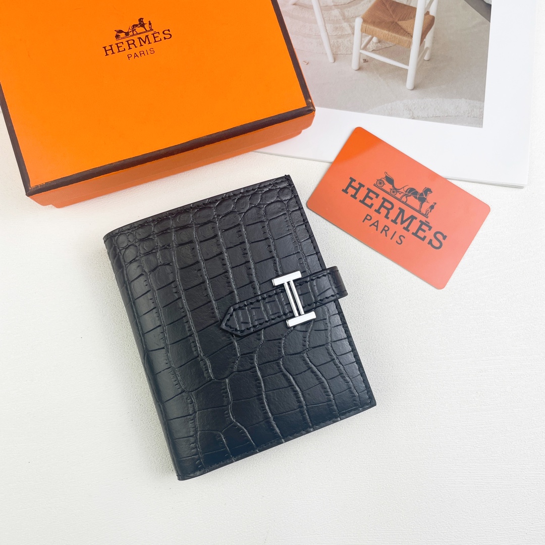 【HERMES】エルメス ミニクロコ 財布 12x9.5cm