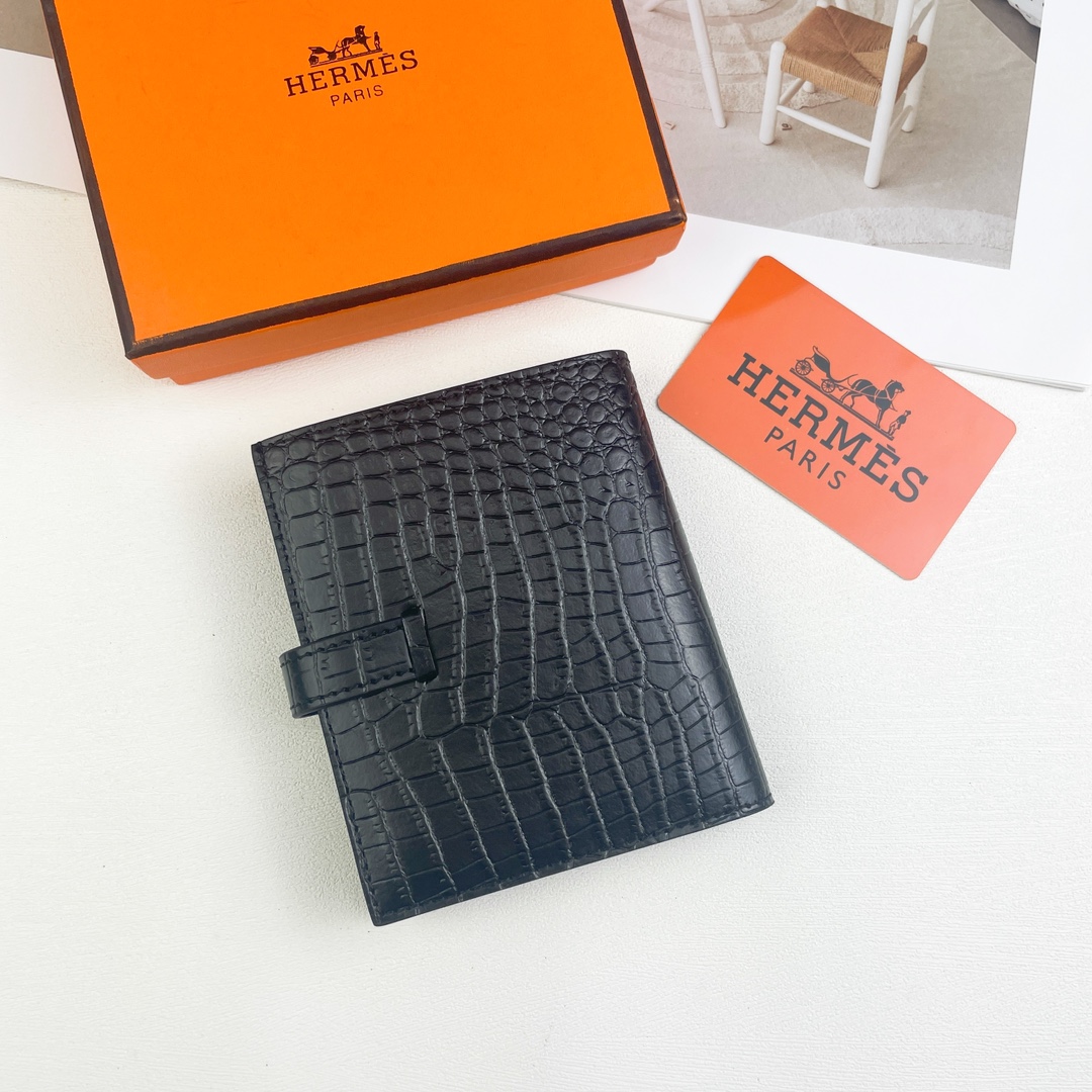 【HERMES】エルメス ミニクロコ 財布 12x9.5cm