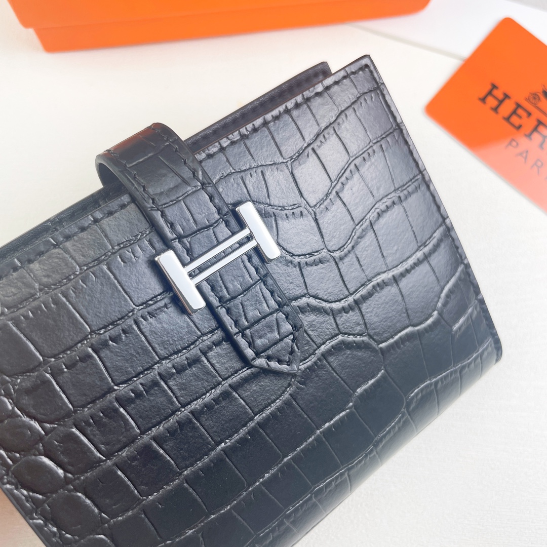 【HERMES】エルメス ミニクロコ 財布 12x9.5cm