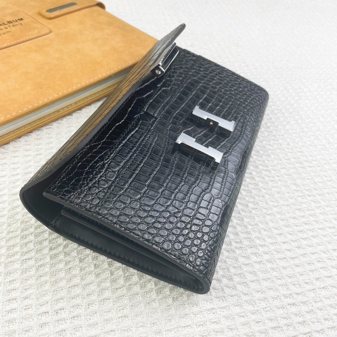 【HERMES】エルメス コンスタンス クロコ 財布 22x11cm