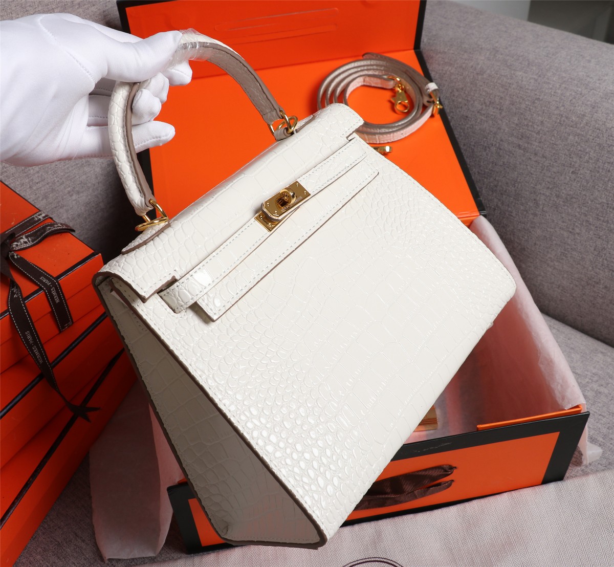 【HERMES】エルメス ケリー  クロコ 25cm