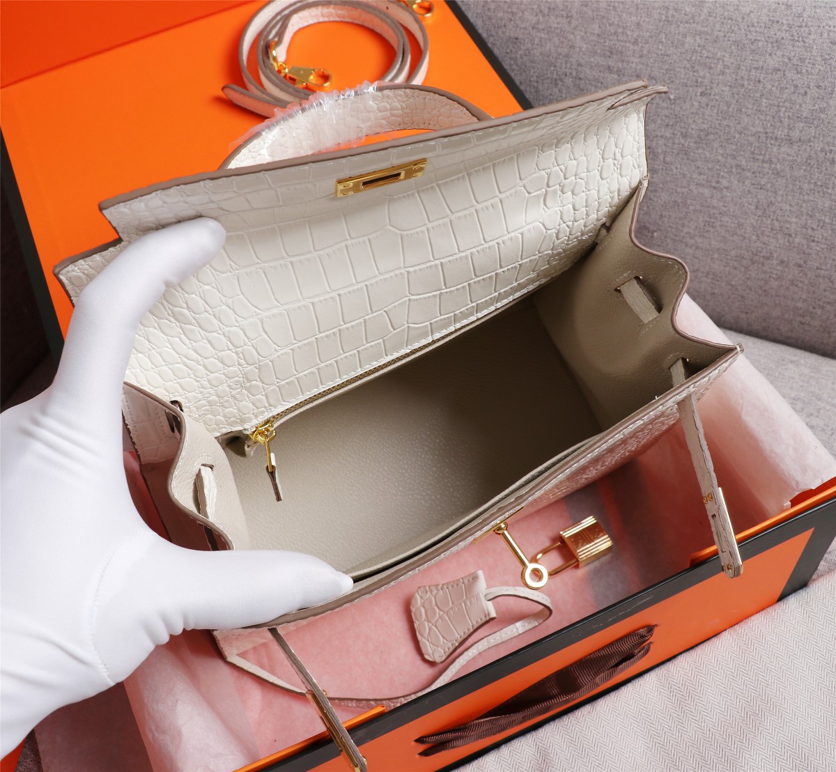 【HERMES】エルメス ケリー  クロコ 25cm