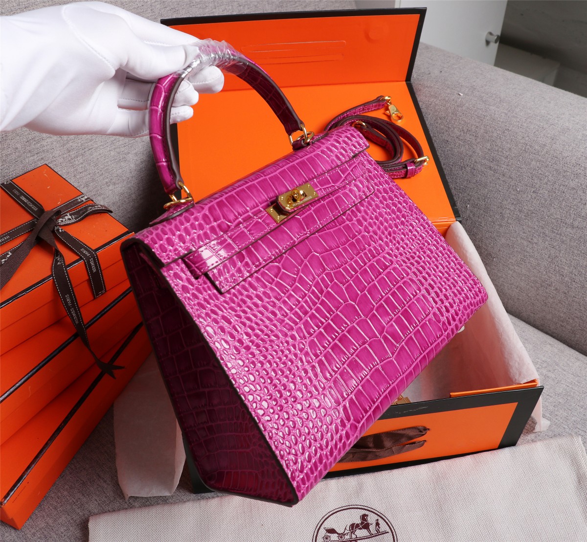 【HERMES】エルメス ケリー  クロコ 25cm