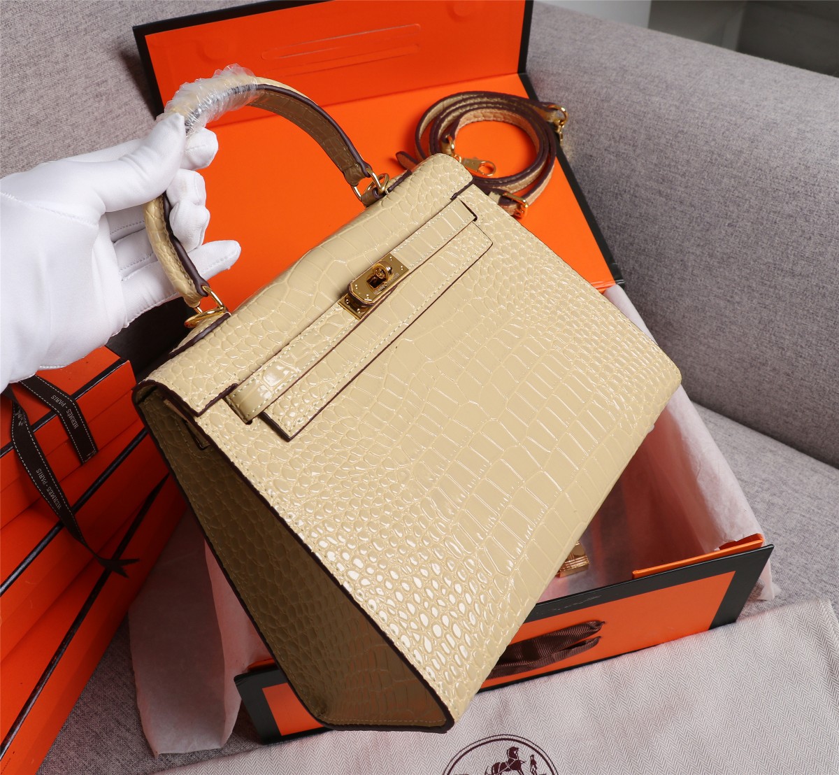 【HERMES】エルメス ケリー  クロコ 25cm