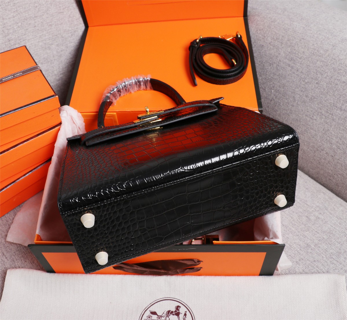 【HERMES】エルメス ケリー  クロコ 25cm