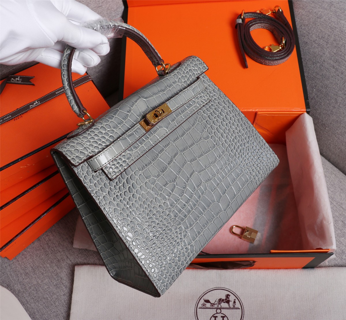 【HERMES】エルメス ケリー  クロコ 25cm