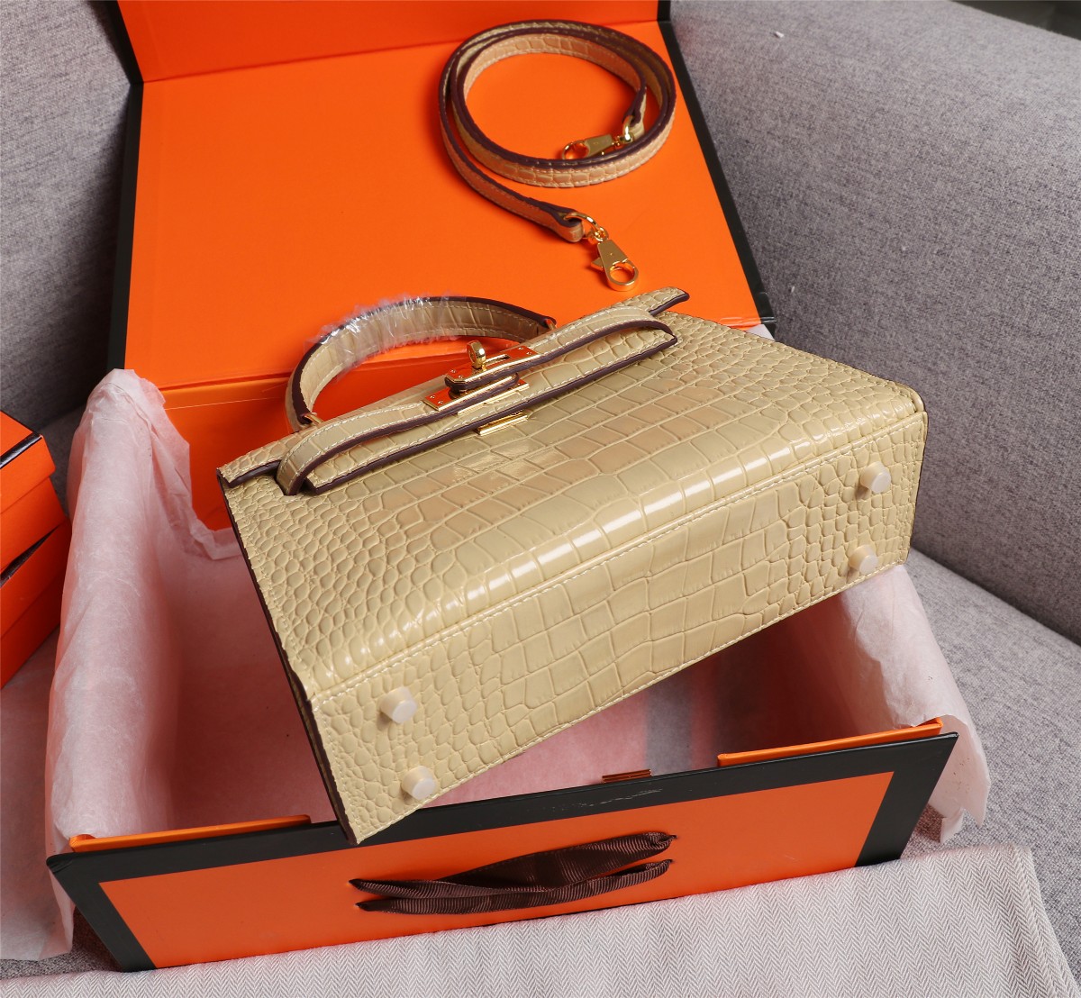 【HERMES】エルメス ケリー  クロコ 22cm