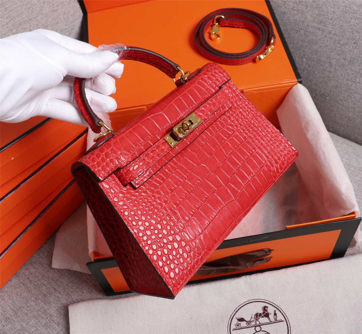 【HERMES】エルメス ケリー  クロコ 22cm