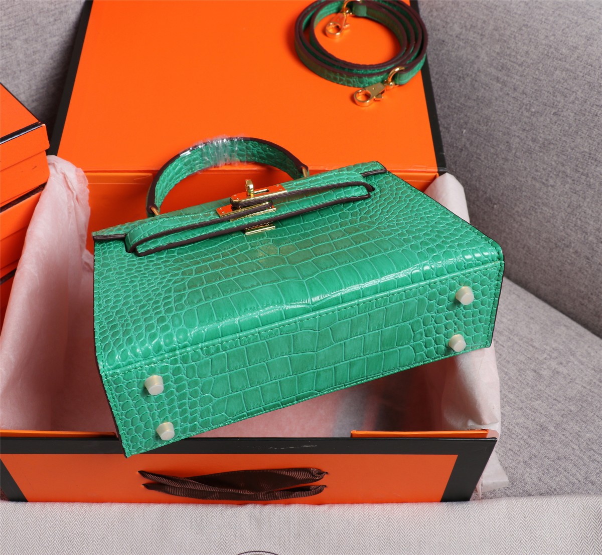 【HERMES】エルメス ケリー  クロコ 22cm