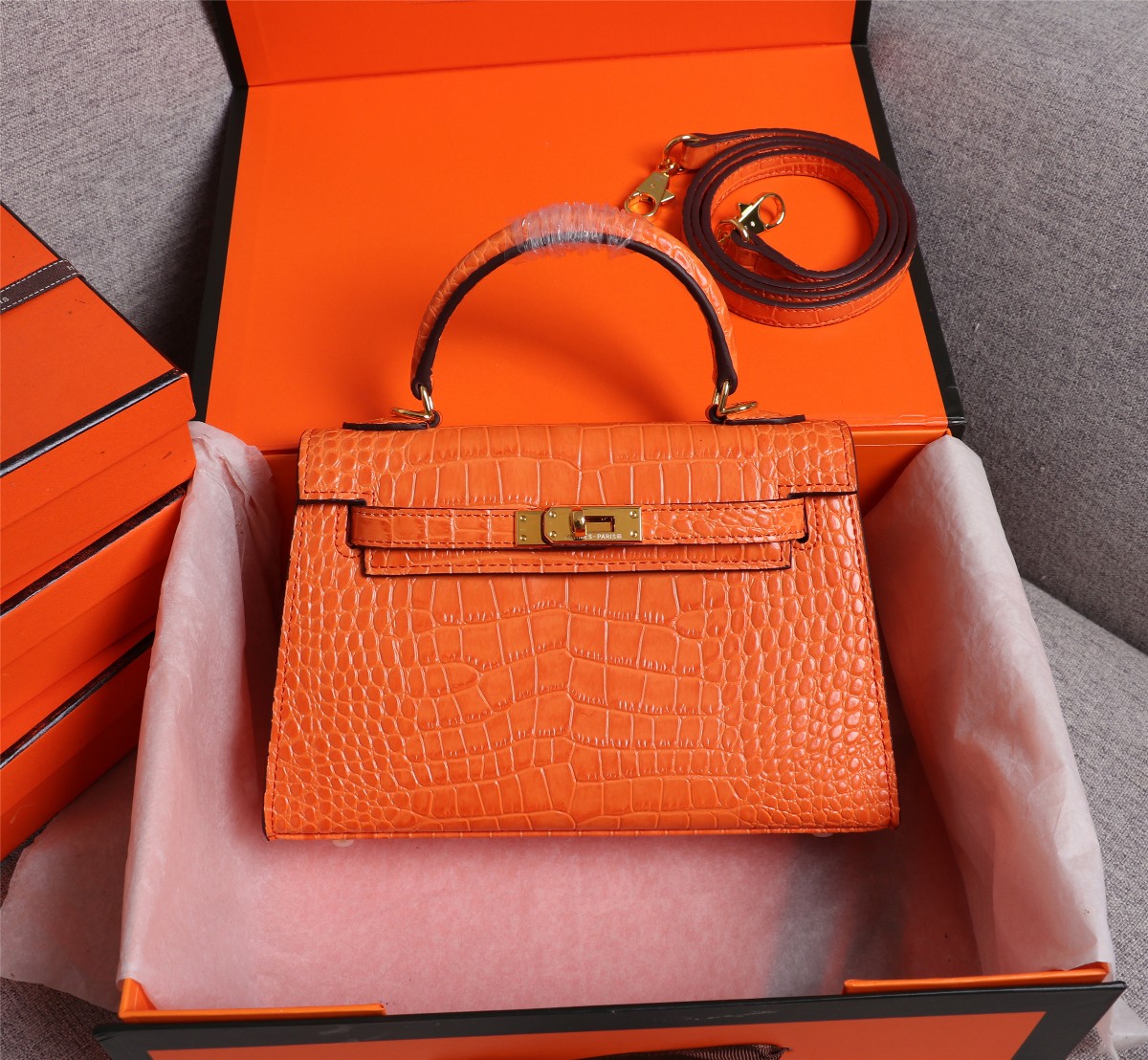 【HERMES】エルメス ケリー  クロコ 22cm