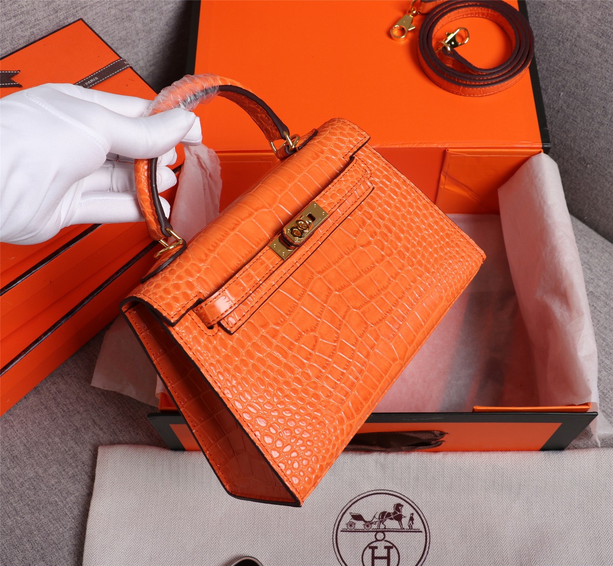 【HERMES】エルメス ケリー  クロコ 22cm