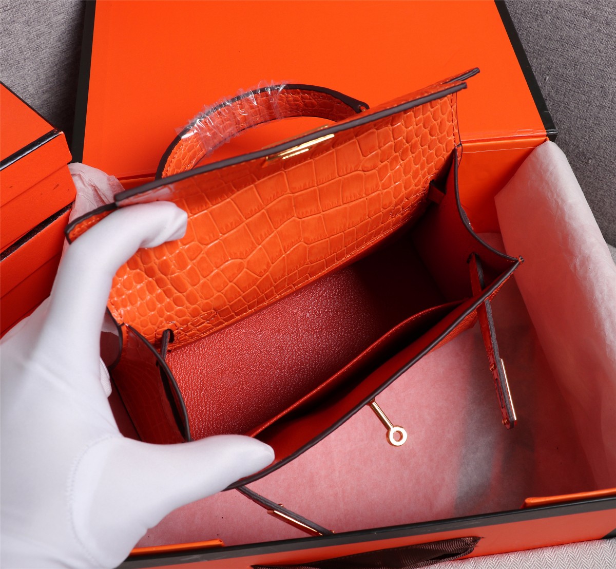 【HERMES】エルメス ケリー  クロコ 22cm