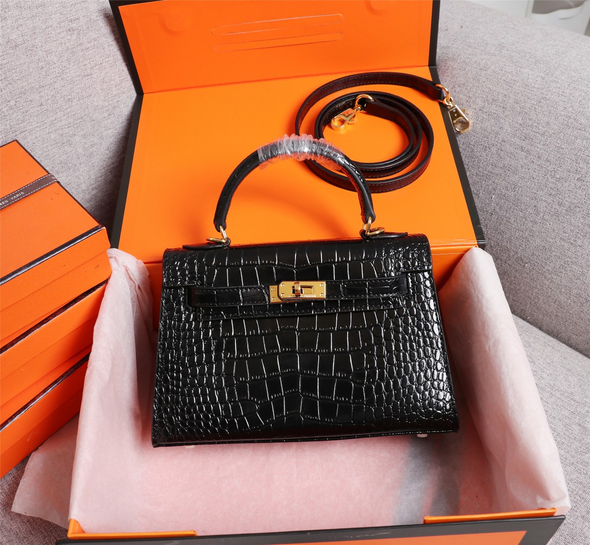 【HERMES】エルメス ケリー  クロコ 22cm