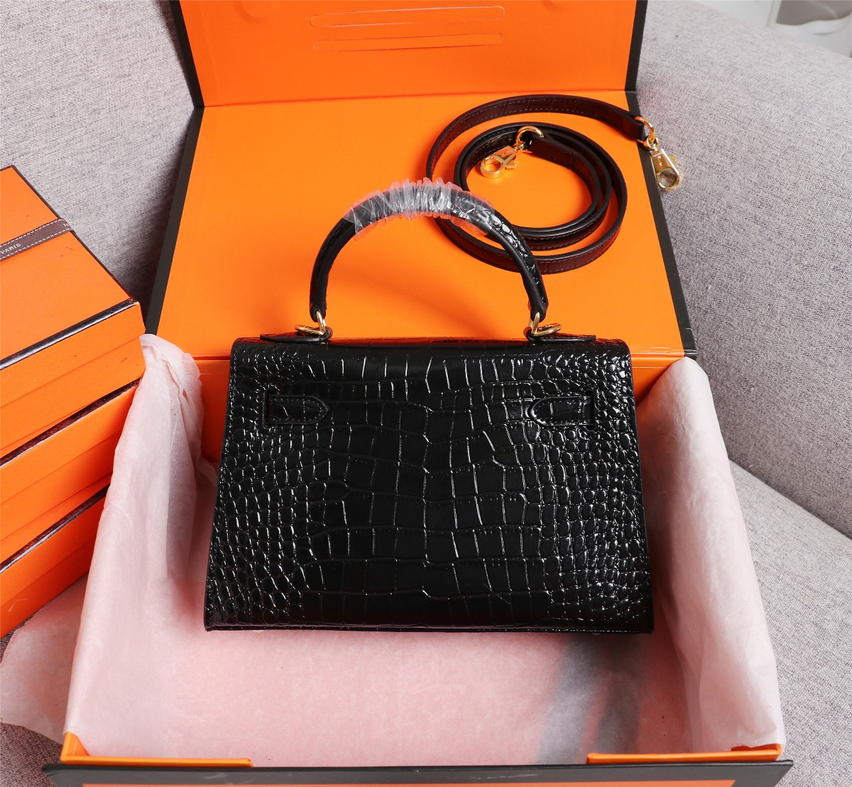 【HERMES】エルメス ケリー  クロコ 22cm
