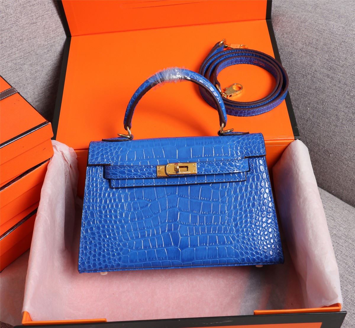【HERMES】エルメス ケリー  クロコ 22cm