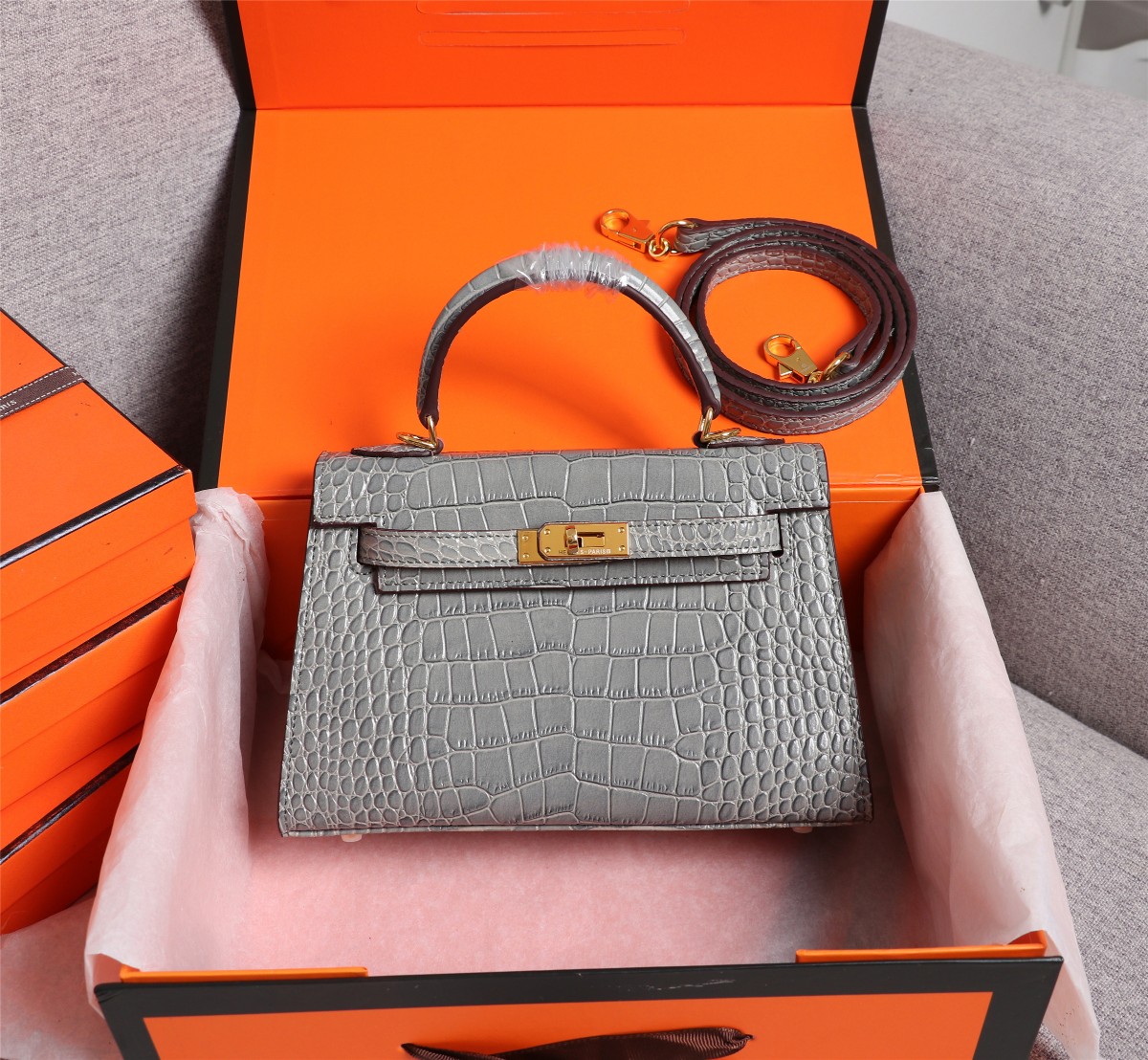 【HERMES】エルメス ケリー  クロコ 22cm