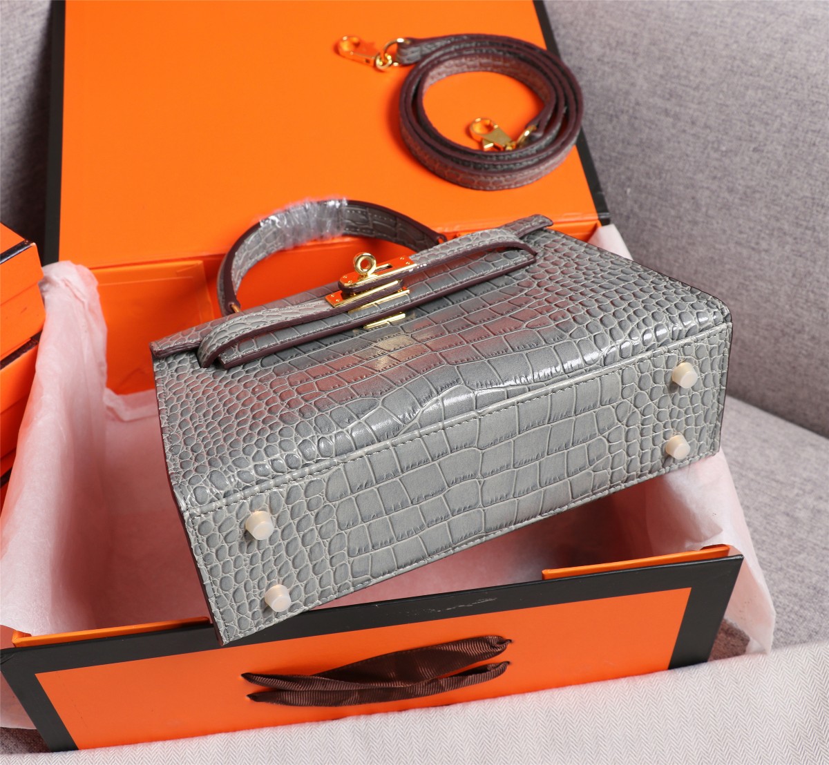 【HERMES】エルメス ケリー  クロコ 22cm