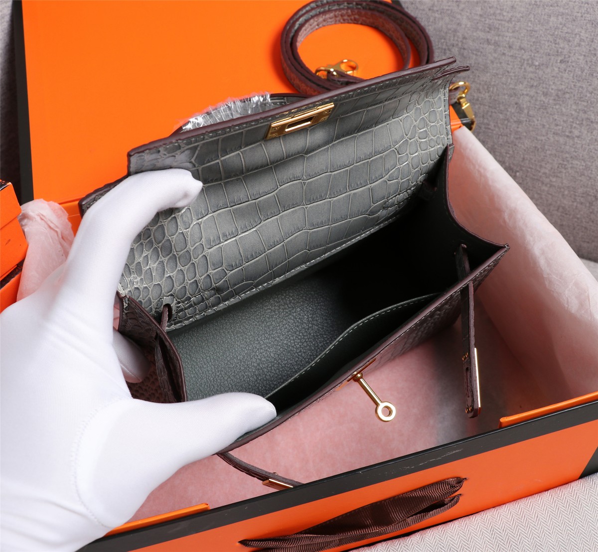 【HERMES】エルメス ケリー  クロコ 22cm