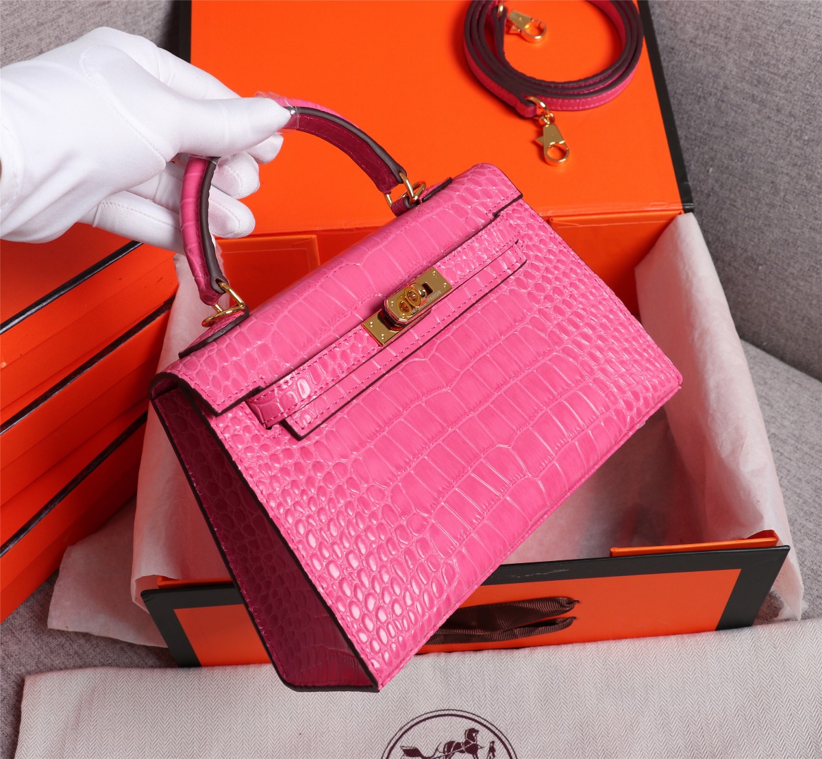 【HERMES】エルメス ケリー  クロコ 22cm